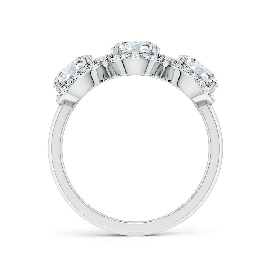 5.9mm FGVS Lab-Grown Round Diamond Halo Three Stone Ring in White Gold side 199