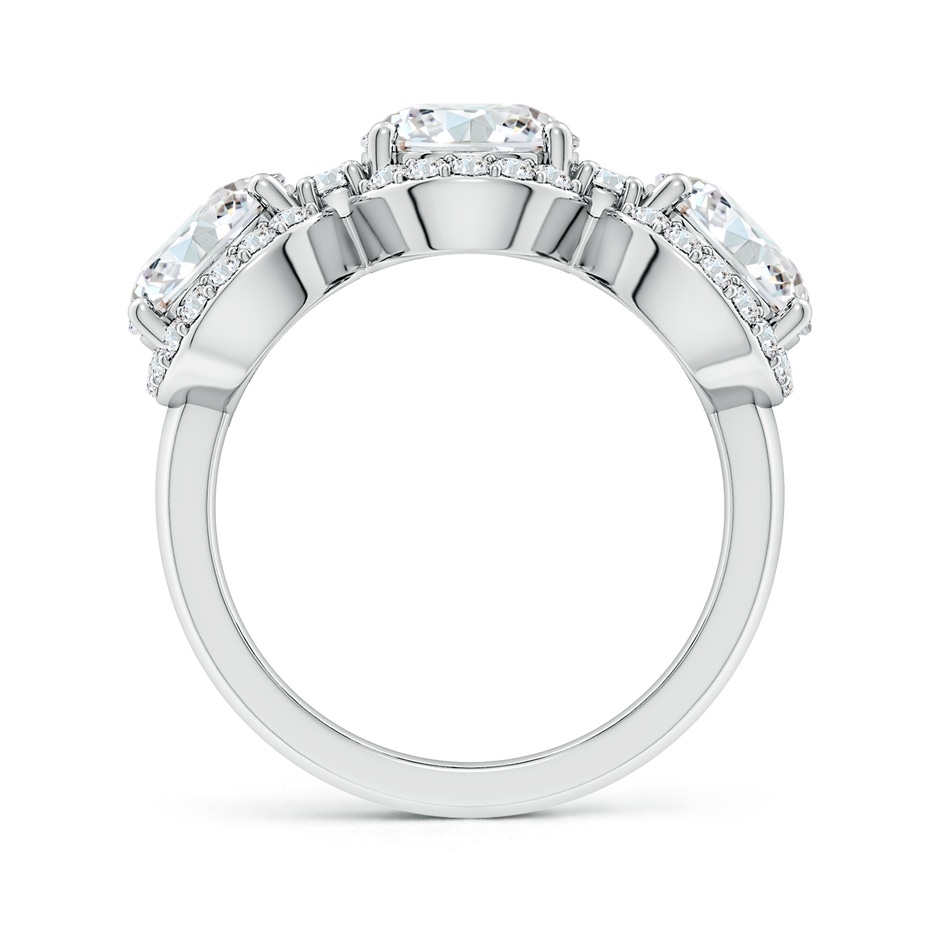 7.4mm FGVS Lab-Grown Round Diamond Halo Three Stone Ring in White Gold side 199