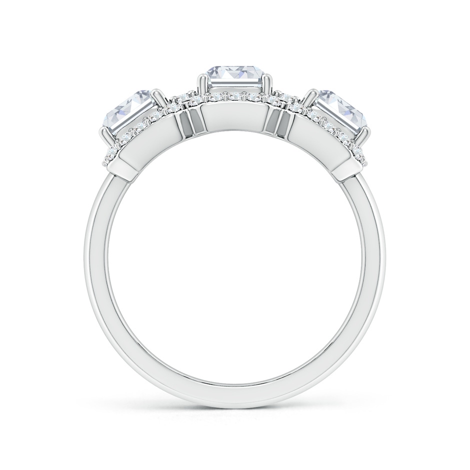 6.5x4.5mm FGVS Lab-Grown Emerald-Cut Diamond Halo Three Stone Ring in White Gold side 199