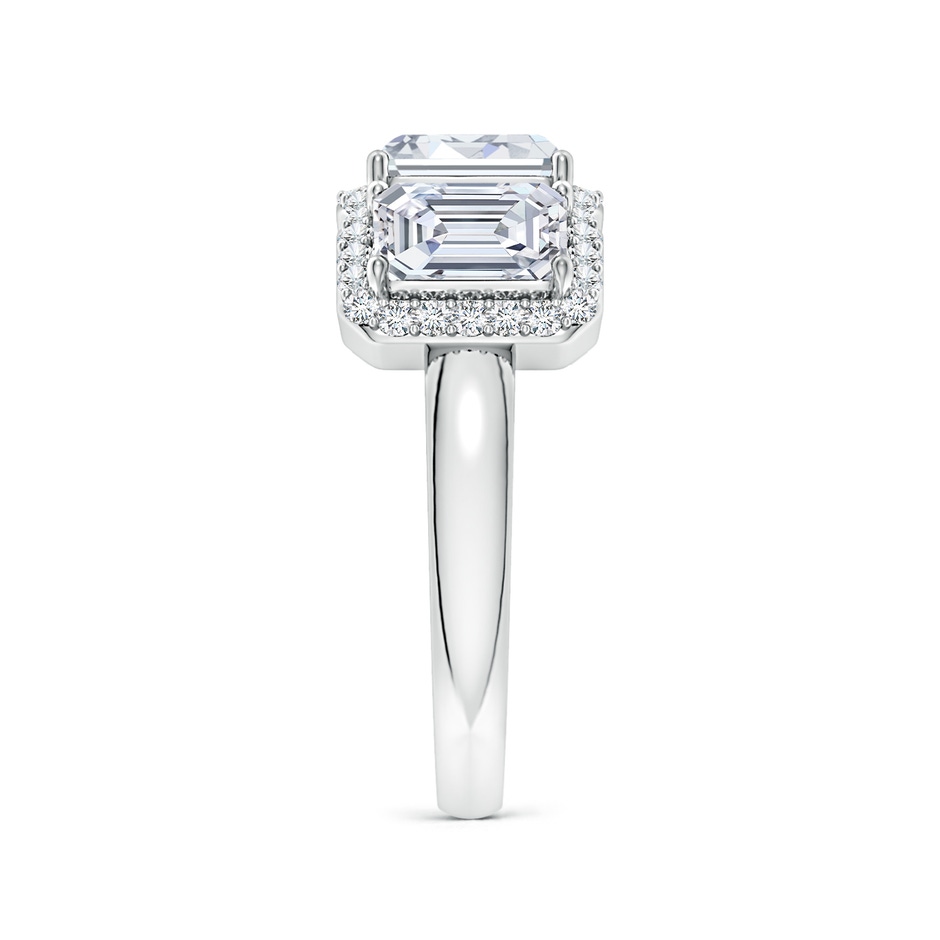 6.5x4.5mm FGVS Lab-Grown Emerald-Cut Diamond Halo Three Stone Ring in White Gold side 299