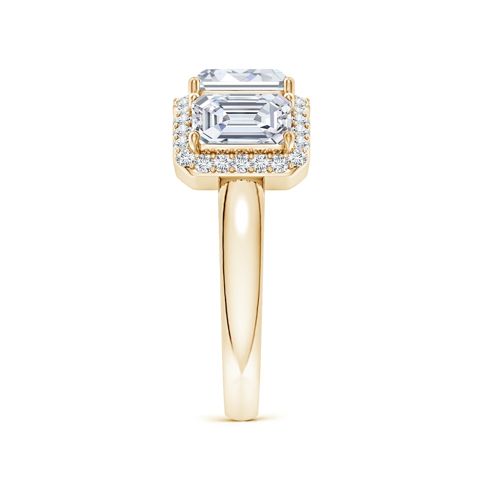 6.5x4.5mm FGVS Lab-Grown Emerald-Cut Diamond Halo Three Stone Ring in Yellow Gold side 299