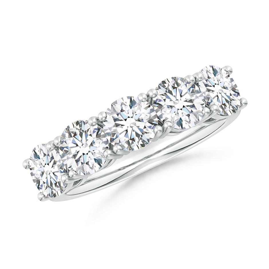 5.5mm FGVS Lab-Grown Prong-Set Round Diamond Five Stone Wedding Ring in White Gold 