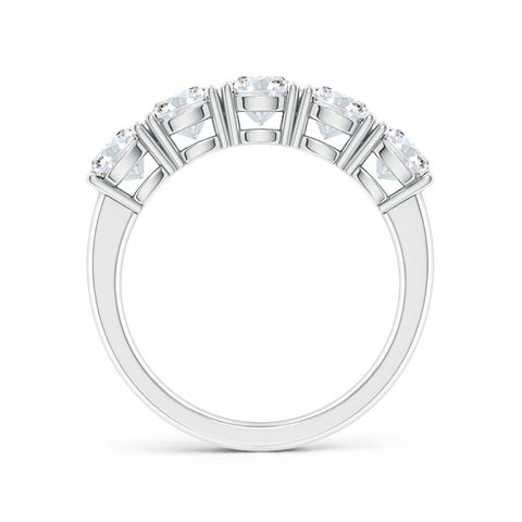 5mm FGVS Lab-Grown Prong-Set Round Diamond Five Stone Wedding Ring in White Gold