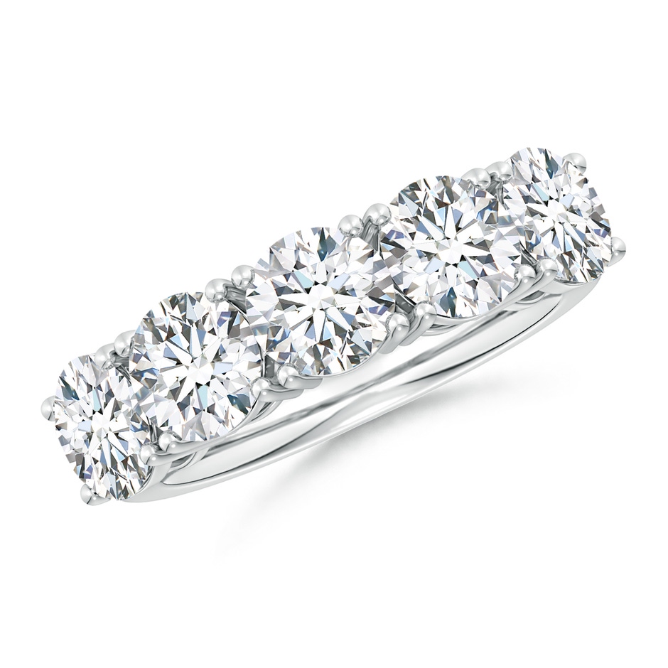 6mm FGVS Lab-Grown Prong-Set Round Diamond Five Stone Wedding Ring in P950 Platinum 