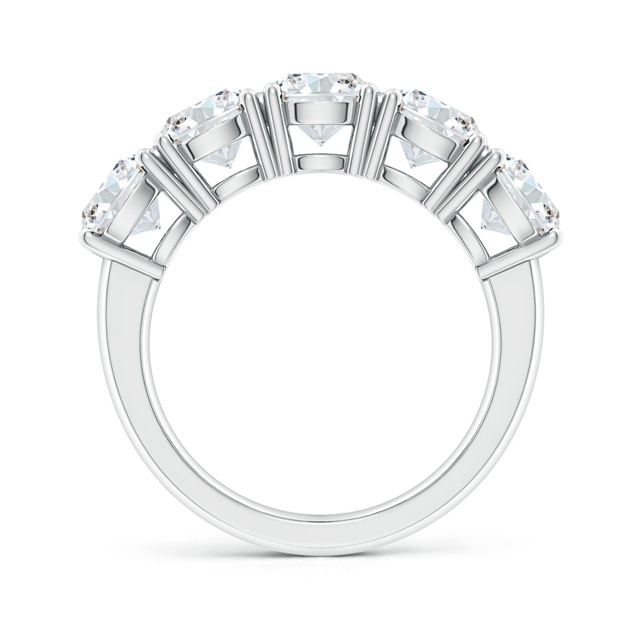 6mm FGVS Lab-Grown Prong-Set Round Diamond Five Stone Wedding Ring in P950 Platinum side 199