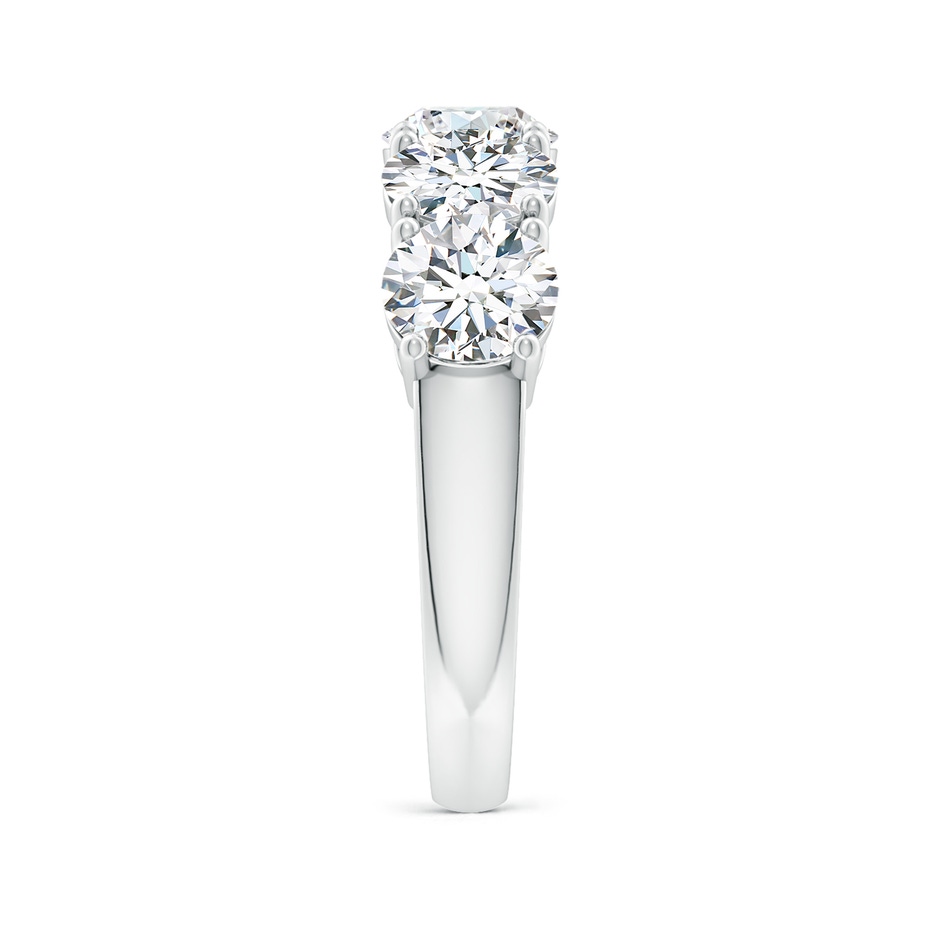 6mm FGVS Lab-Grown Prong-Set Round Diamond Five Stone Wedding Ring in P950 Platinum side 299