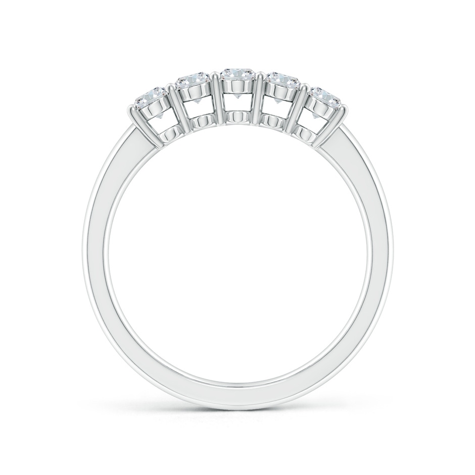 5x3mm FGVS Lab-Grown Prong-Set Oval Diamond Five Stone Wedding Ring in S999 Silver side 199