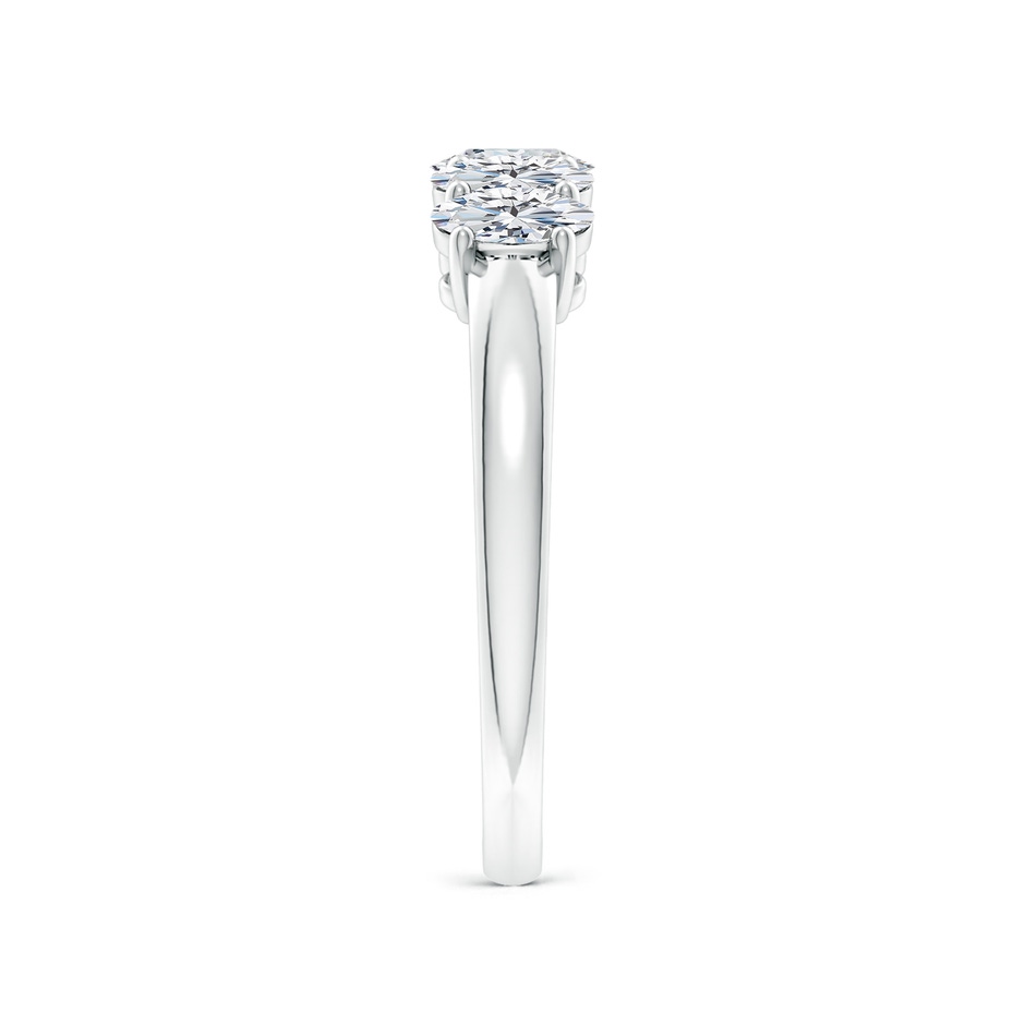 5x3mm FGVS Lab-Grown Prong-Set Oval Diamond Five Stone Wedding Ring in S999 Silver side 299