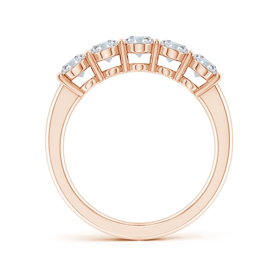 6x4mm FGVS Lab-Grown Prong-Set Oval Diamond Five Stone Wedding Ring in Rose Gold side 199