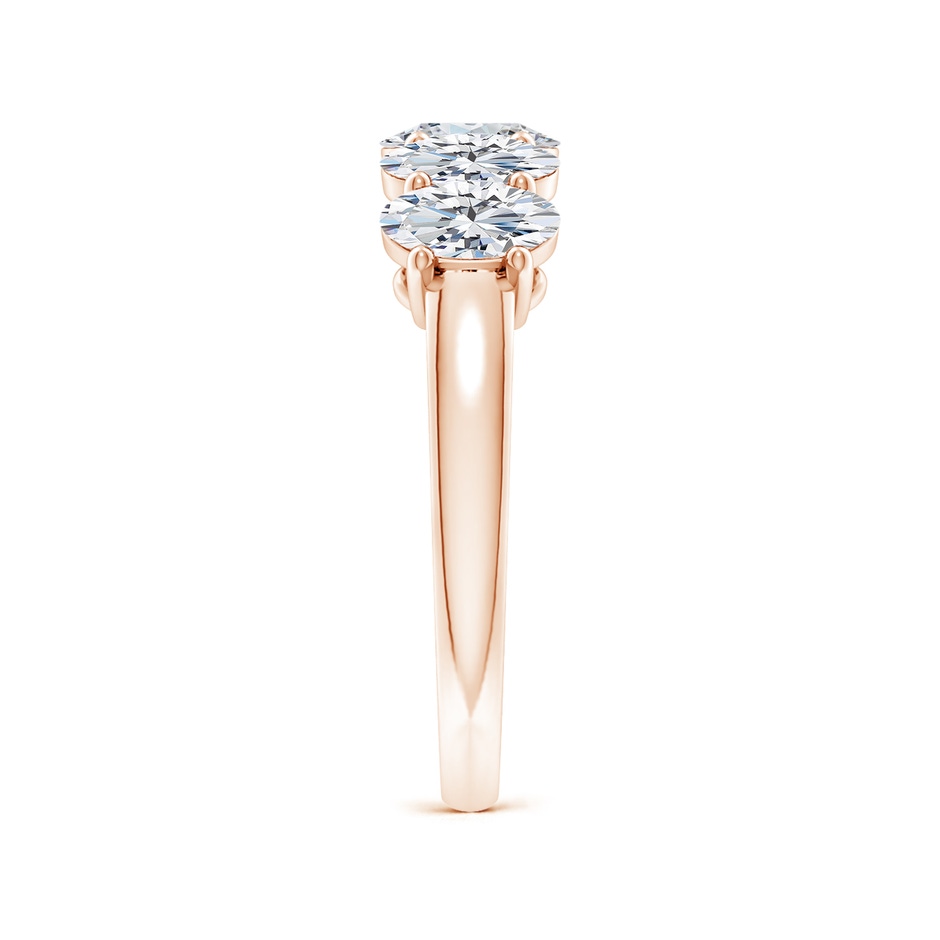 6x4mm FGVS Lab-Grown Prong-Set Oval Diamond Five Stone Wedding Ring in Rose Gold side 299