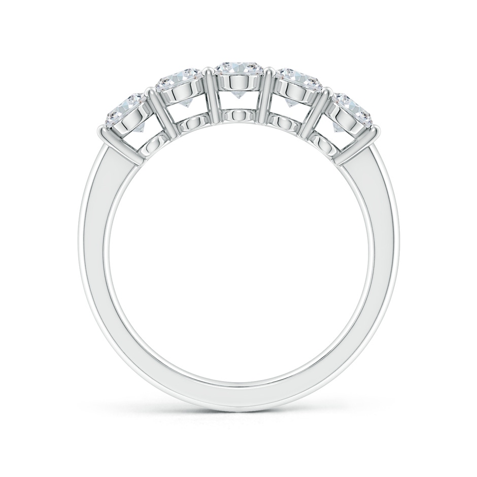 6x4mm FGVS Lab-Grown Prong-Set Oval Diamond Five Stone Wedding Ring in S999 Silver side 199