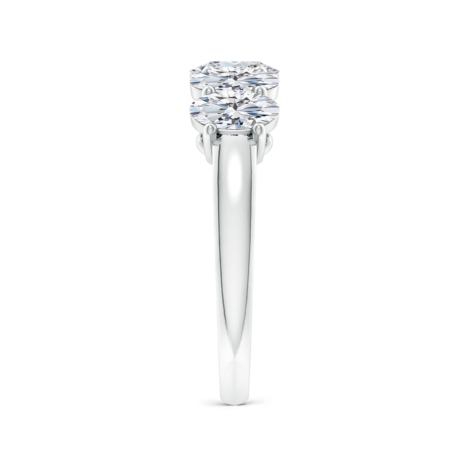 6x4mm FGVS Lab-Grown Prong-Set Oval Diamond Five Stone Wedding Ring in S999 Silver side 299