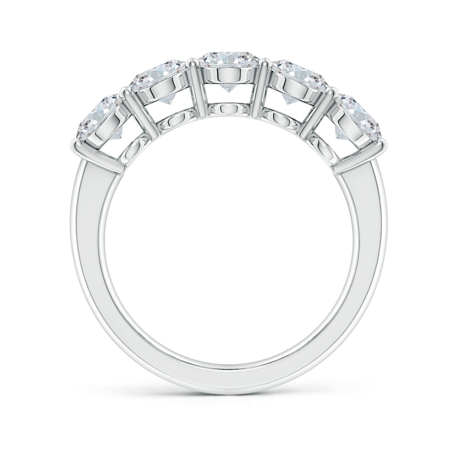 7x5mm FGVS Lab-Grown Prong-Set Oval Diamond Five Stone Wedding Ring in White Gold side 199