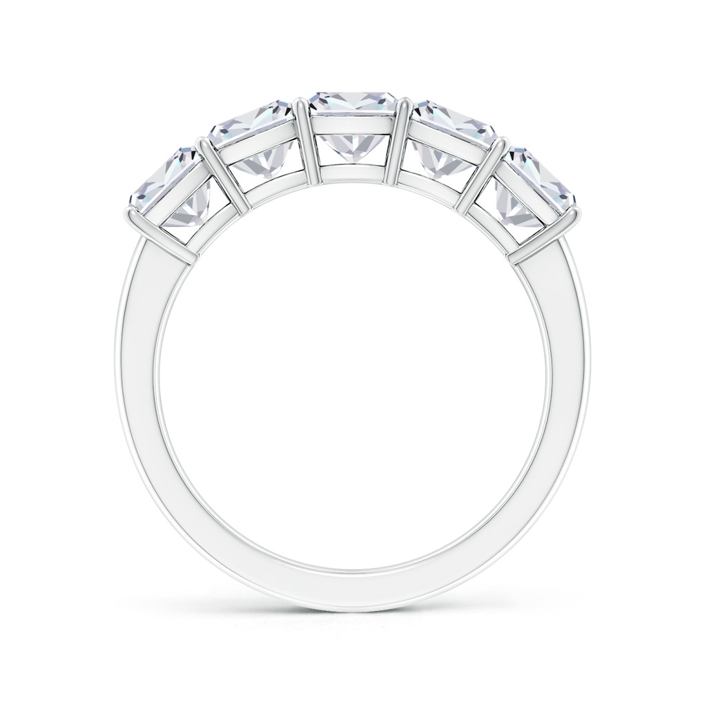 4.5mm FGVS Lab-Grown Prong-Set Cushion Diamond Five Stone Wedding Ring in 18K White Gold - side 199