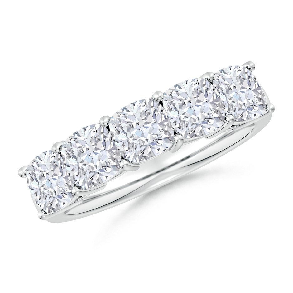 5mm FGVS Lab-Grown Prong-Set Cushion Diamond Five Stone Wedding Ring in P950 Platinum 