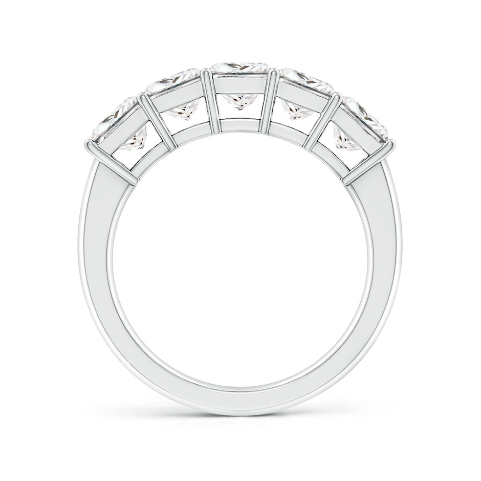 4.5mm FGVS Lab-Grown Prong-Set Princess-Cut Diamond Five Stone Wedding Ring in P950 Platinum side 199