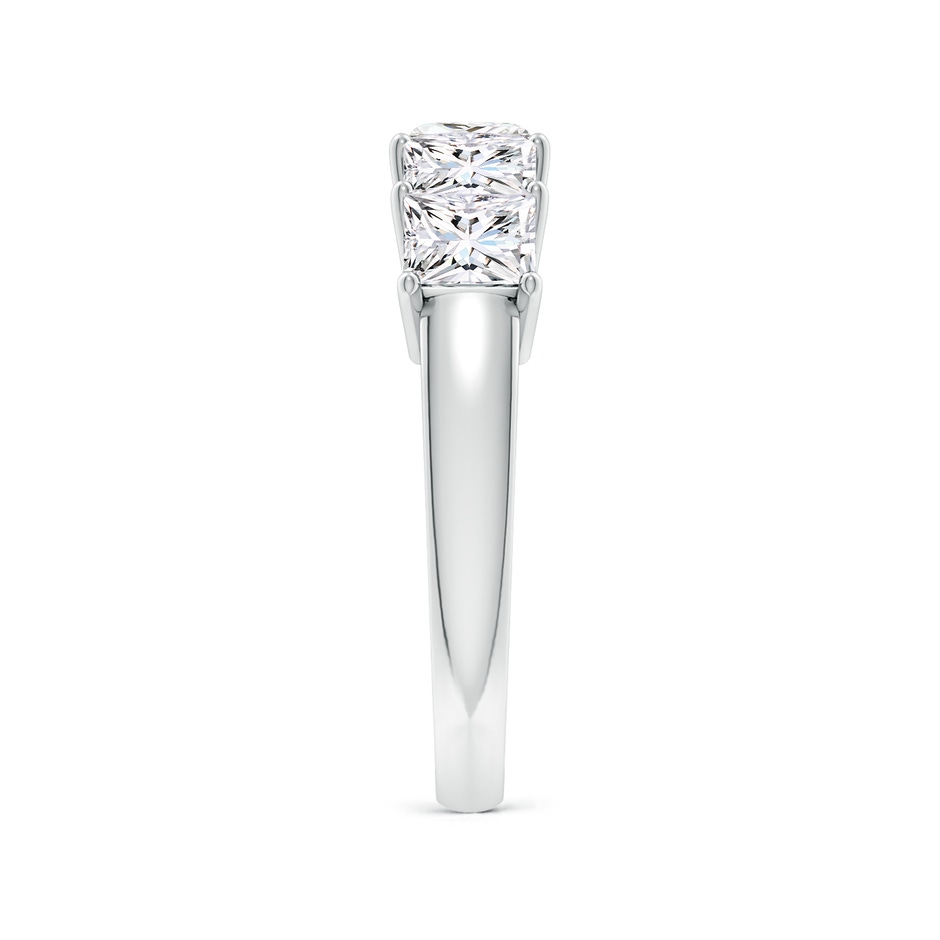 4.5mm FGVS Lab-Grown Prong-Set Princess-Cut Diamond Five Stone Wedding Ring in P950 Platinum side 299