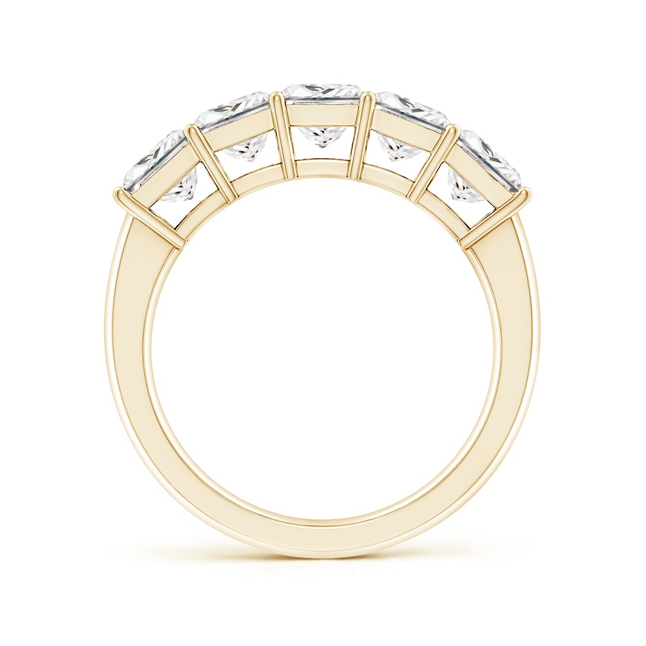 4.5mm FGVS Lab-Grown Prong-Set Princess-Cut Diamond Five Stone Wedding Ring in Yellow Gold side 199
