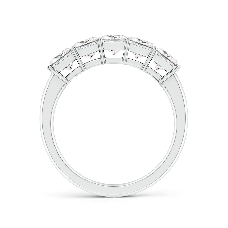 4mm FGVS Lab-Grown Prong-Set Princess-Cut Diamond Five Stone Wedding Ring in P950 Platinum side 199