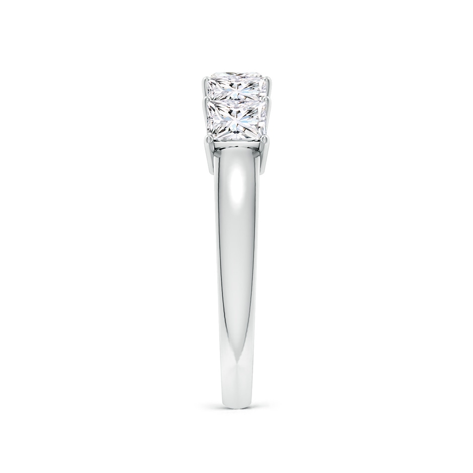 4mm FGVS Lab-Grown Prong-Set Princess-Cut Diamond Five Stone Wedding Ring in P950 Platinum side 299