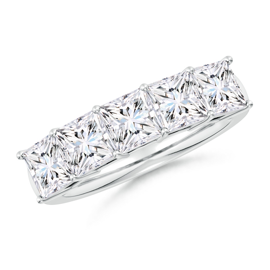 5mm FGVS Lab-Grown Prong-Set Princess-Cut Diamond Five Stone Wedding Ring in P950 Platinum 