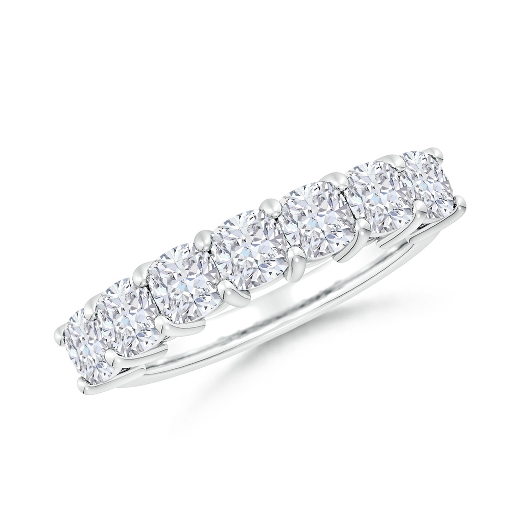 4mm FGVS Lab-Grown Prong-Set Cushion Diamond Seven Stone Wedding Ring in White Gold 