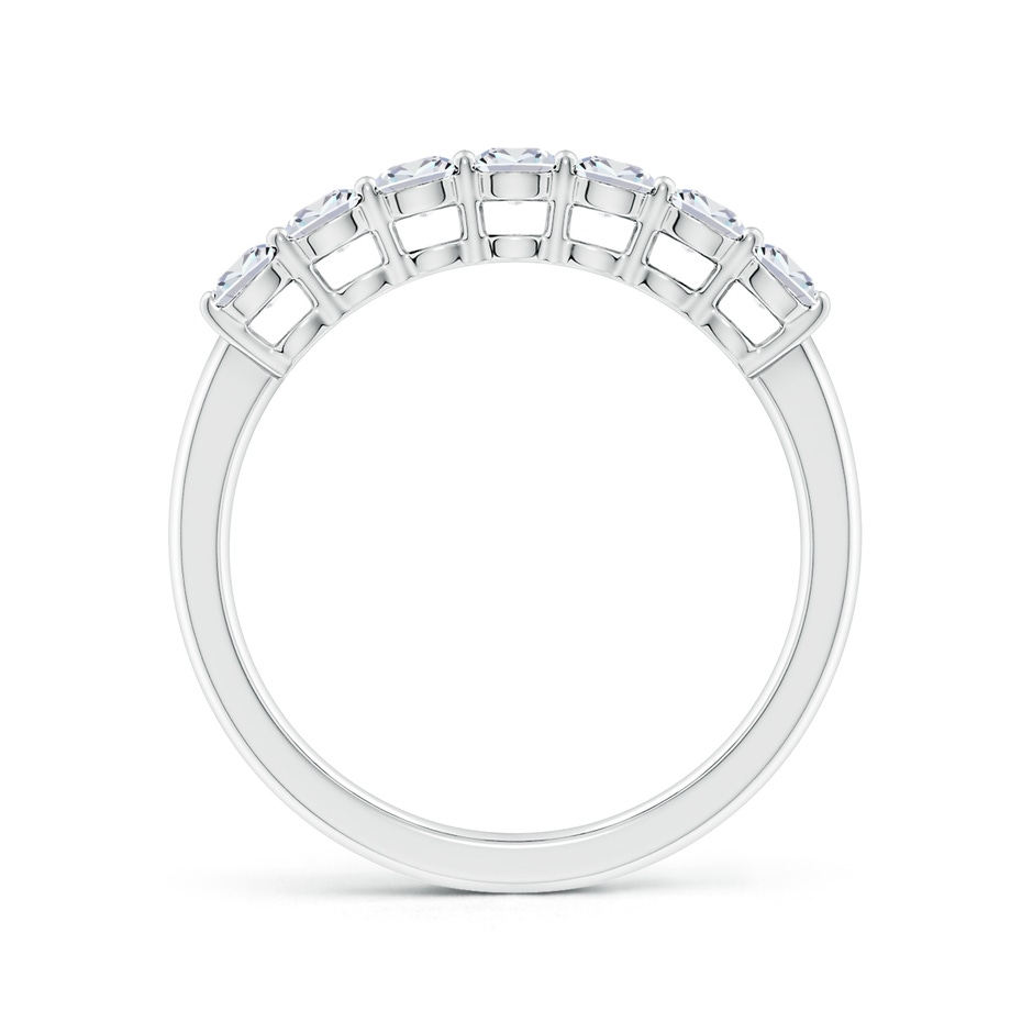 5x3mm FGVS Lab-Grown Prong-Set Cushion Rectangular Diamond Seven Stone Wedding Ring in P950 Platinum side 199