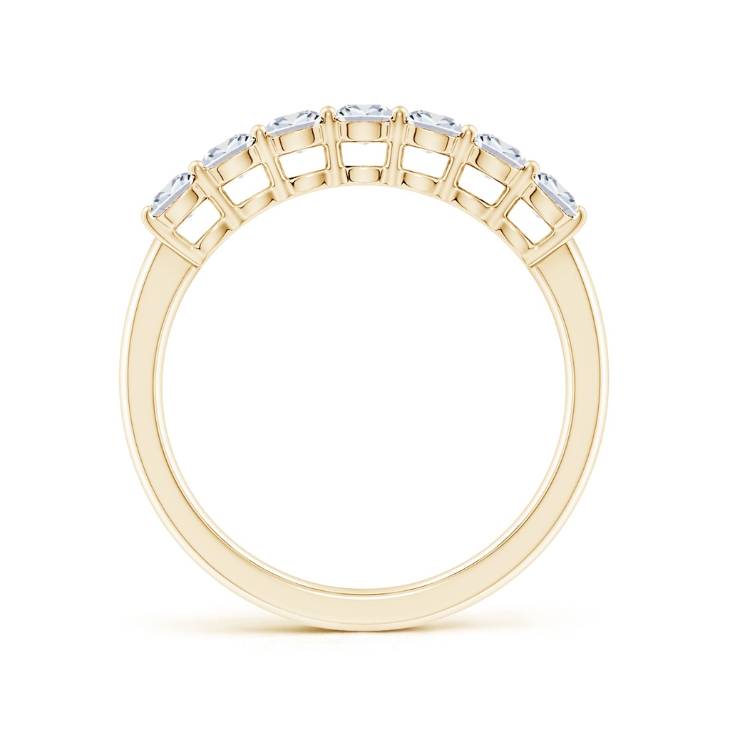 5x3mm FGVS Lab-Grown Prong-Set Cushion Rectangular Diamond Seven Stone Wedding Ring in Yellow Gold - side 199