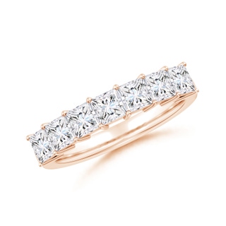3.5mm FGVS Lab-Grown Prong-Set Princess-Cut Diamond Seven Stone Wedding Band in 10K Rose Gold
