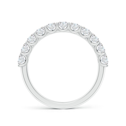2.7mm FGVS Lab-Grown Shared Prong-Set Round Diamond Half Eternity Wedding Ring in 18K White Gold