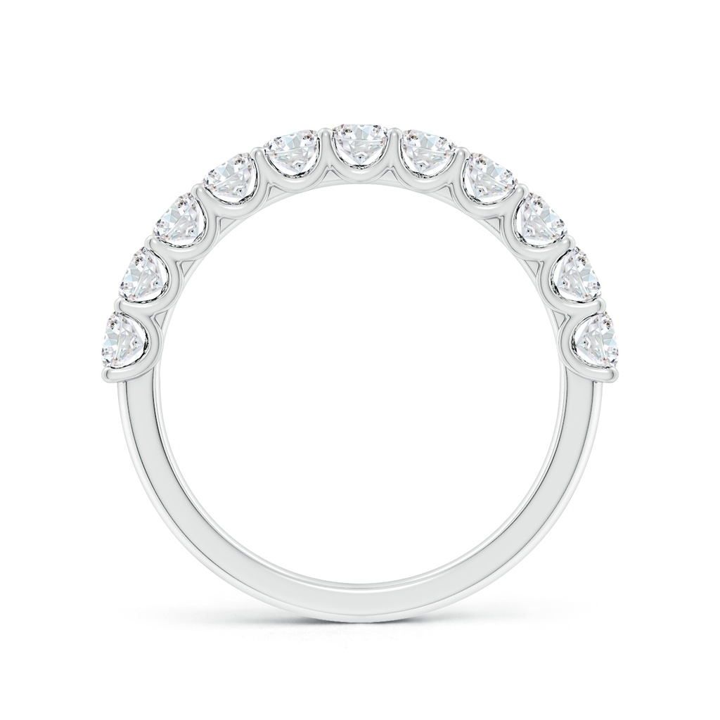 2.7mm FGVS Lab-Grown Shared Prong-Set Round Diamond Half Eternity Wedding Ring in S999 Silver - side 199