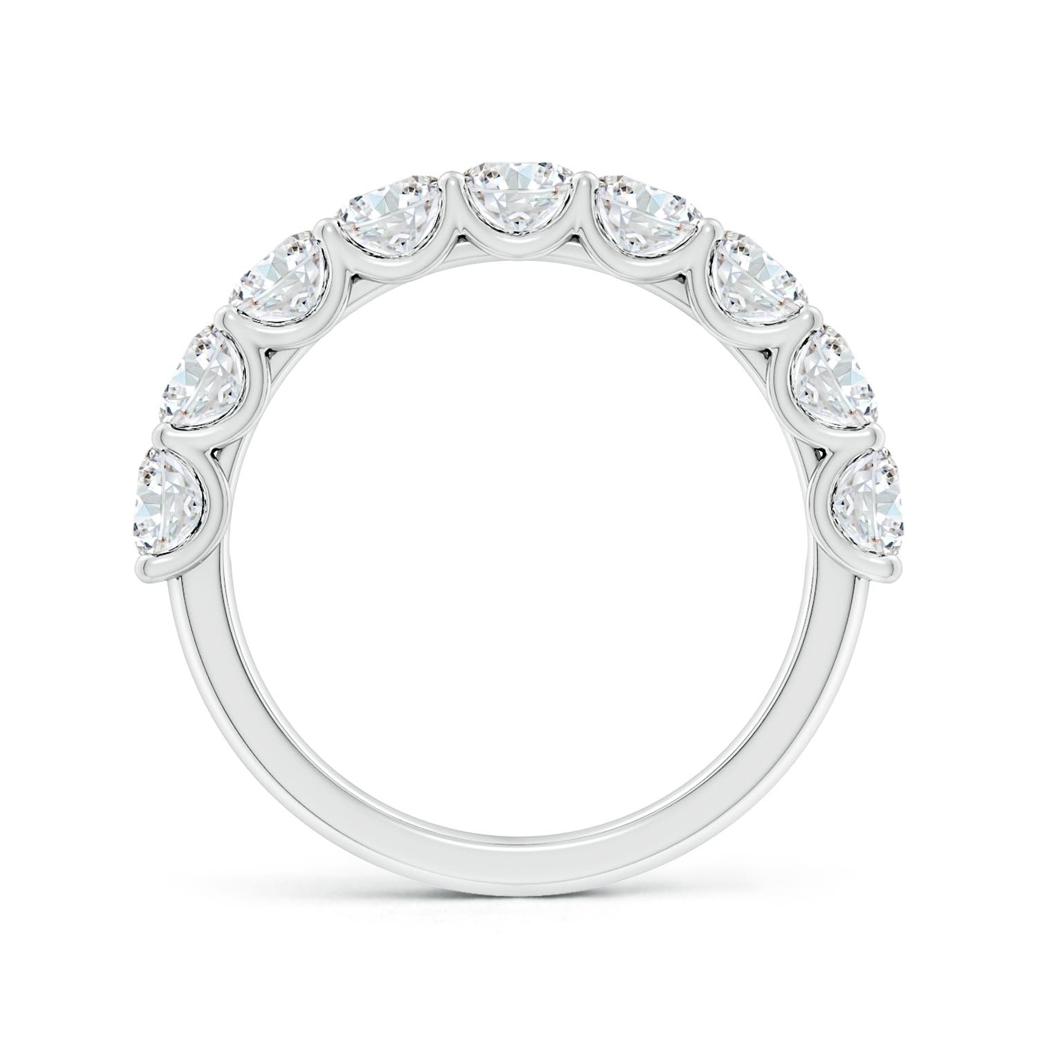 3.75mm FGVS Lab-Grown Shared Prong-Set Round Diamond Half Eternity Wedding Ring in White Gold
