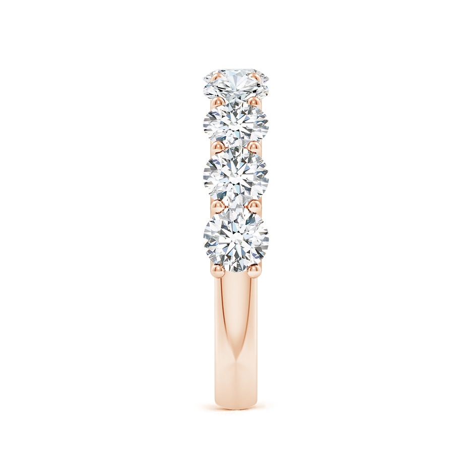 4mm FGVS Lab-Grown Shared Prong-Set Round Diamond Half Eternity Wedding Ring in 18K Rose Gold side 299
