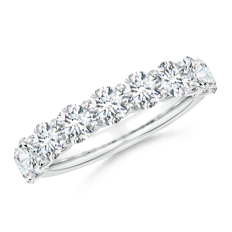 4mm FGVS Lab-Grown Shared Prong-Set Round Diamond Half Eternity Wedding Ring in White Gold 