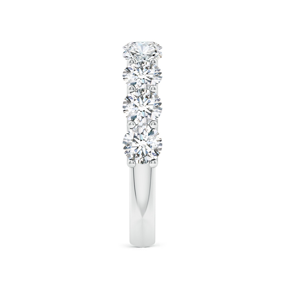 4mm FGVS Lab-Grown Shared Prong-Set Round Diamond Half Eternity Wedding Ring in White Gold side 299