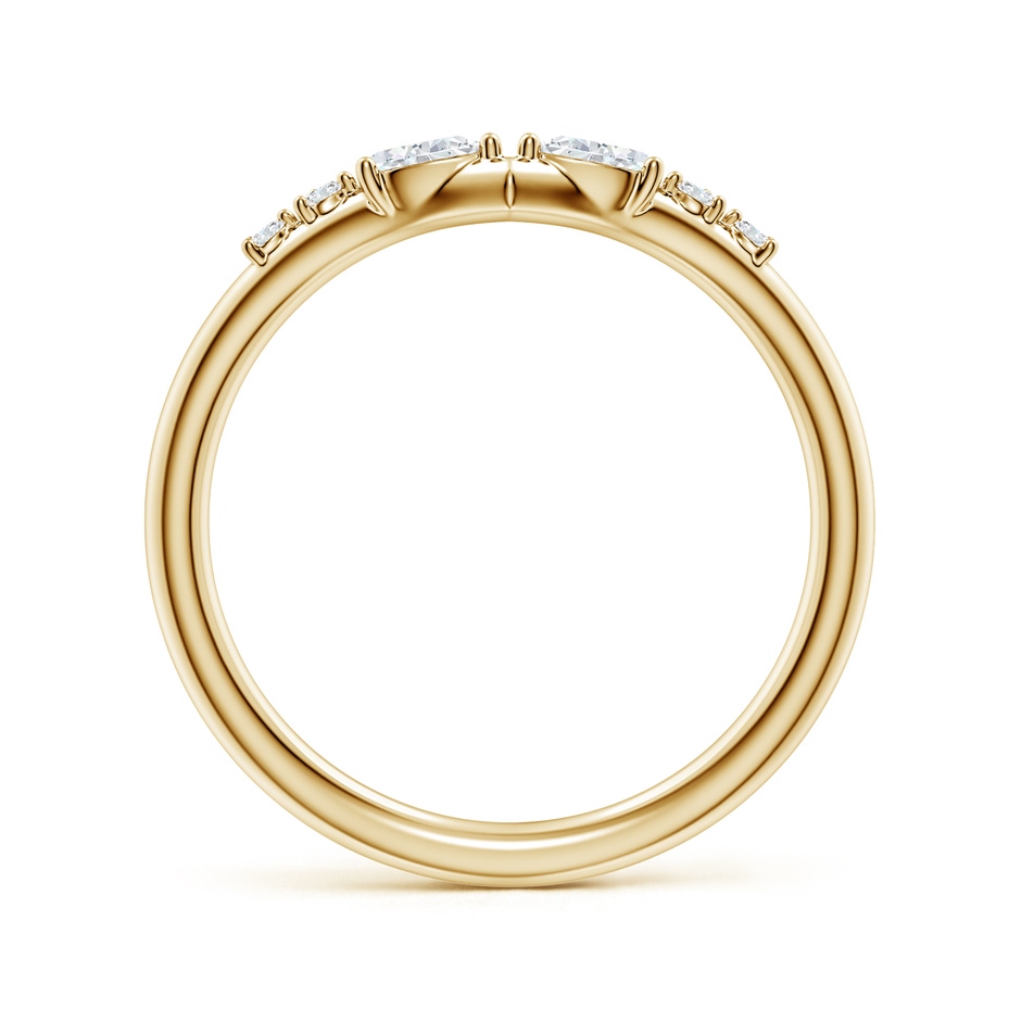 4x2.5mm FGVS Pear and Round Lab-Grown Diamond V-Shaped Wedding Ring in Yellow Gold side 199