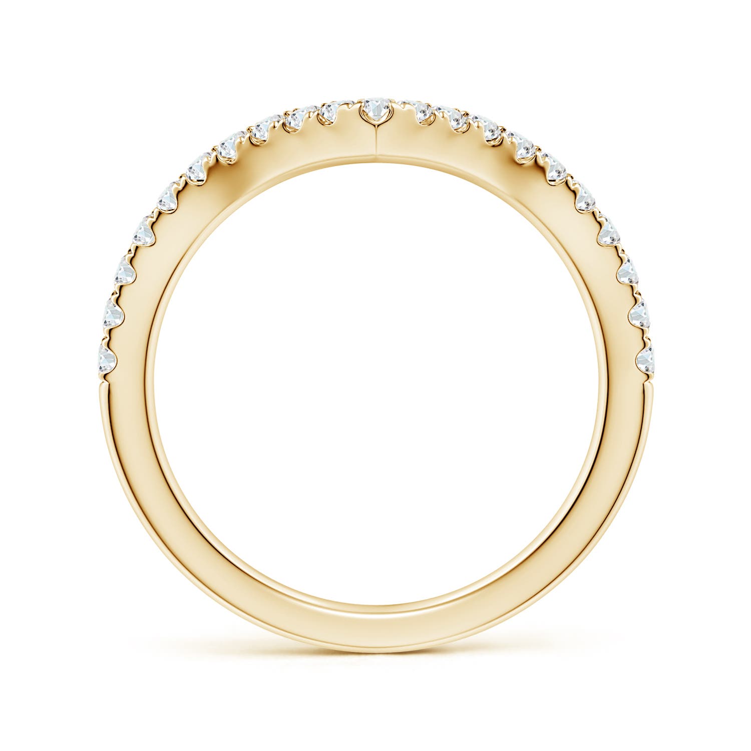 1.5mm FGVS Lab-Grown Diamond V-Shaped Contoured Wedding Ring in 18K Yellow Gold