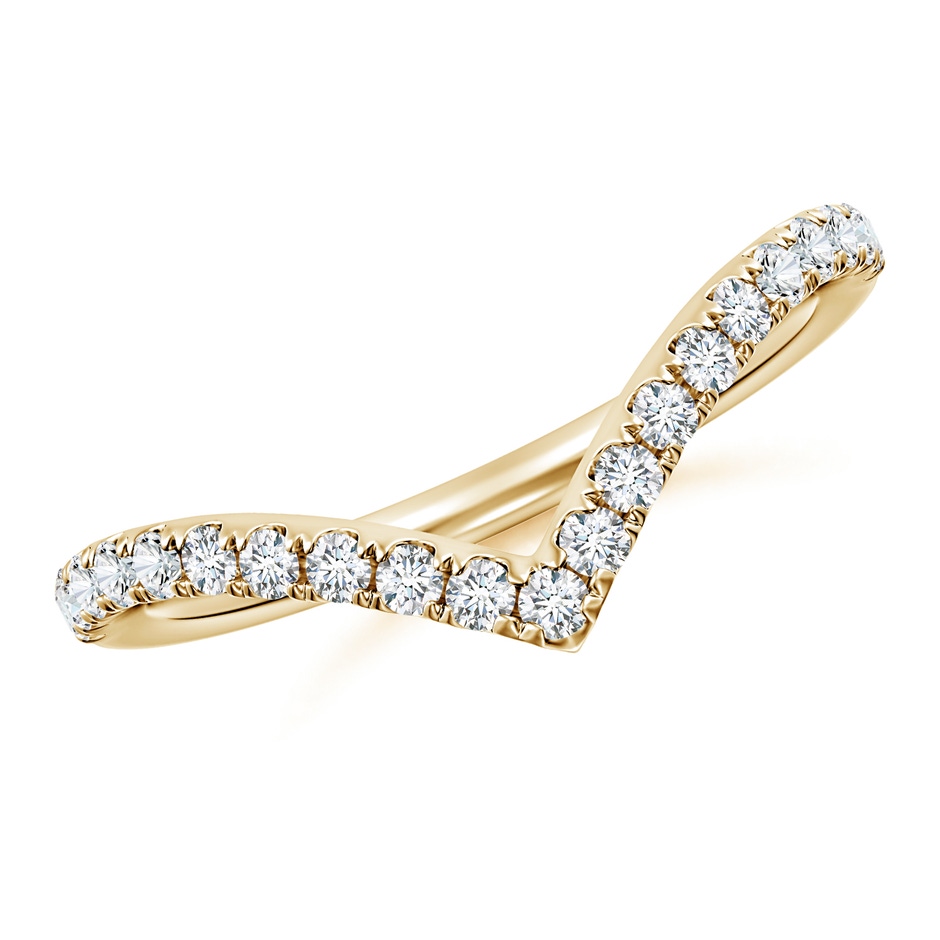 1.5mm FGVS Lab-Grown Diamond V-Shaped Contoured Wedding Ring in 9K Yellow Gold 