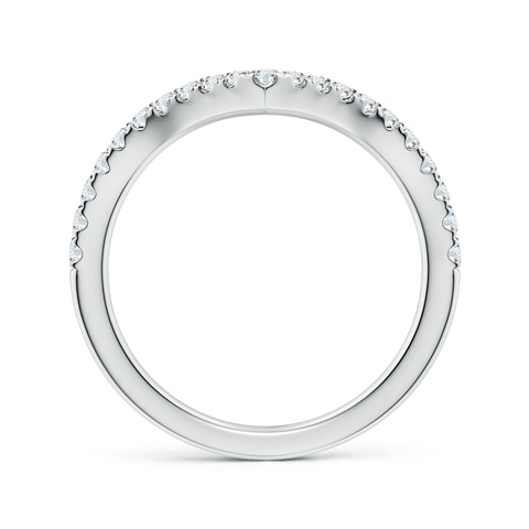 1.5mm FGVS Lab-Grown Diamond V-Shaped Contoured Wedding Ring in White Gold