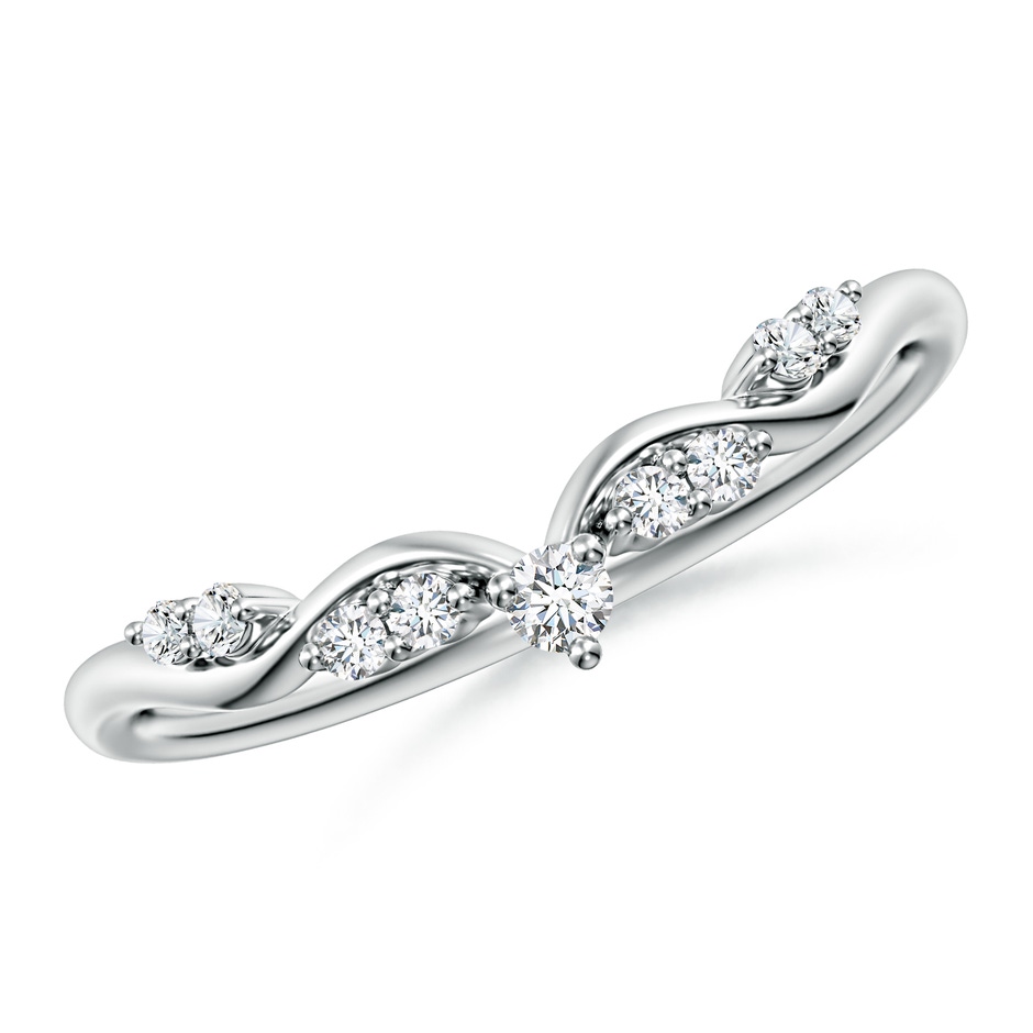 2.1mm FGVS Prong-Set Round Lab-Grown Diamond Crown Wedding Ring in 18K White Gold 