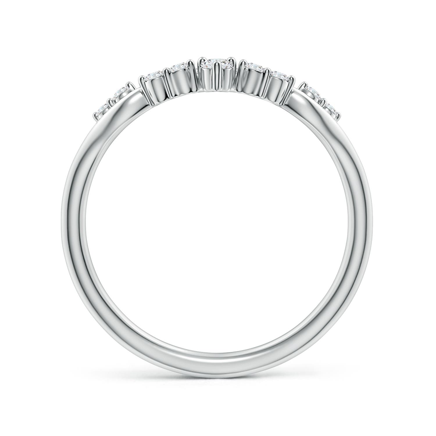2.1mm FGVS Prong-Set Round Lab-Grown Diamond Crown Wedding Ring in 18K White Gold