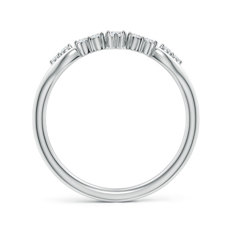 2.1mm FGVS Prong-Set Round Lab-Grown Diamond Crown Wedding Ring in 18K White Gold