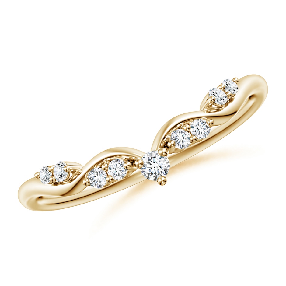 2.1mm FGVS Prong-Set Round Lab-Grown Diamond Crown Wedding Ring in Yellow Gold 