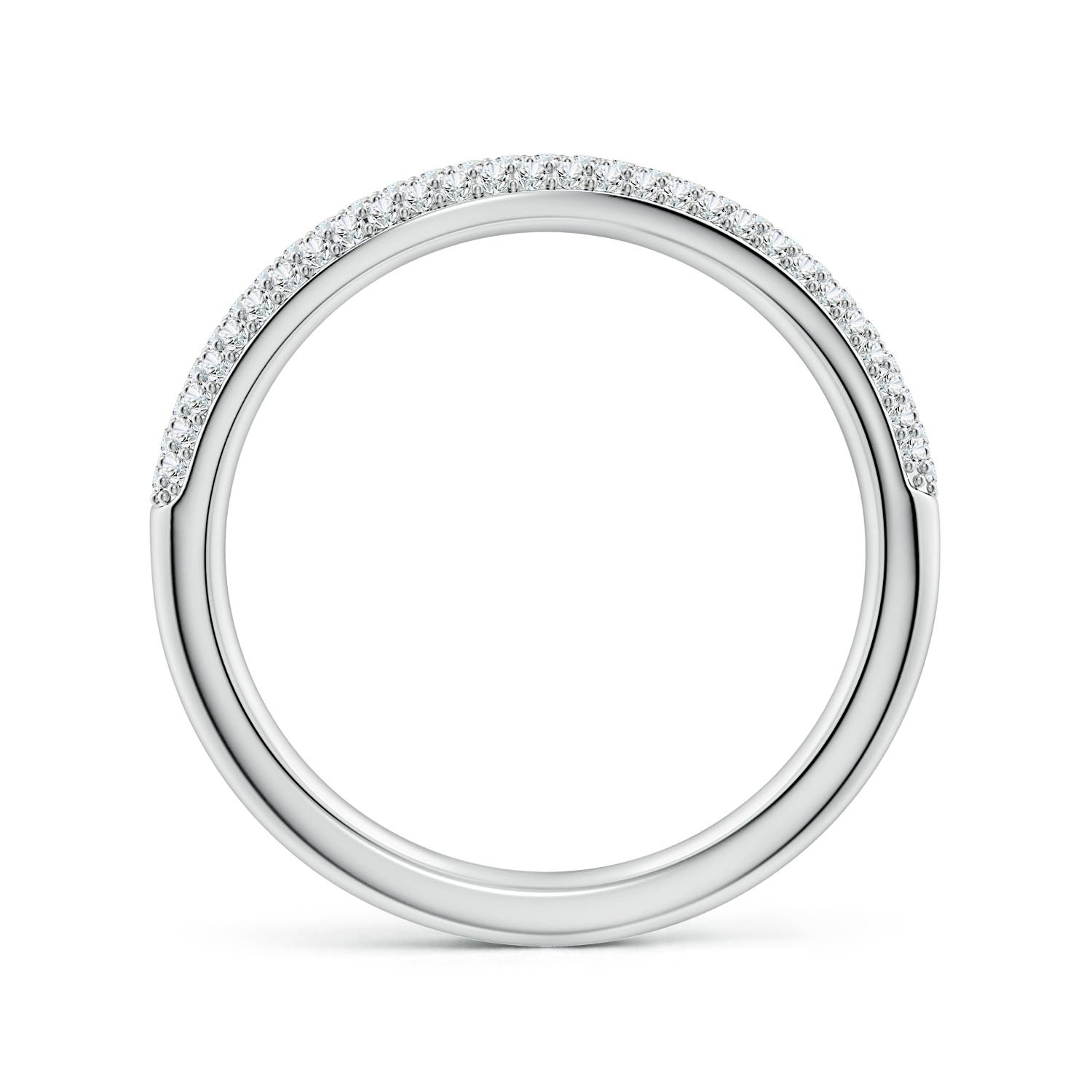 1mm FGVS Lab-Grown Diamond Curved Stackable Wedding Ring in 18K White Gold