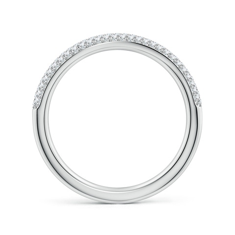 1mm FGVS Lab-Grown Diamond Curved Stackable Wedding Ring in 18K White Gold