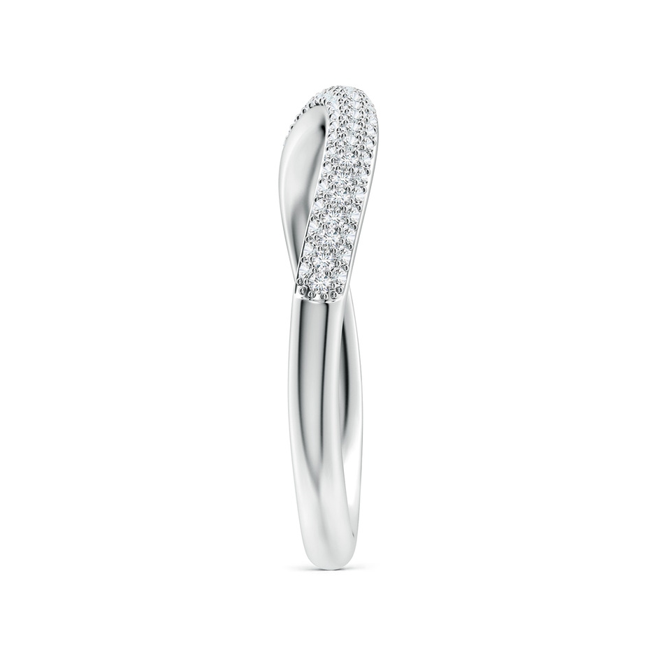 1mm FGVS Lab-Grown Diamond Curved Stackable Wedding Ring in 18K White Gold side 299