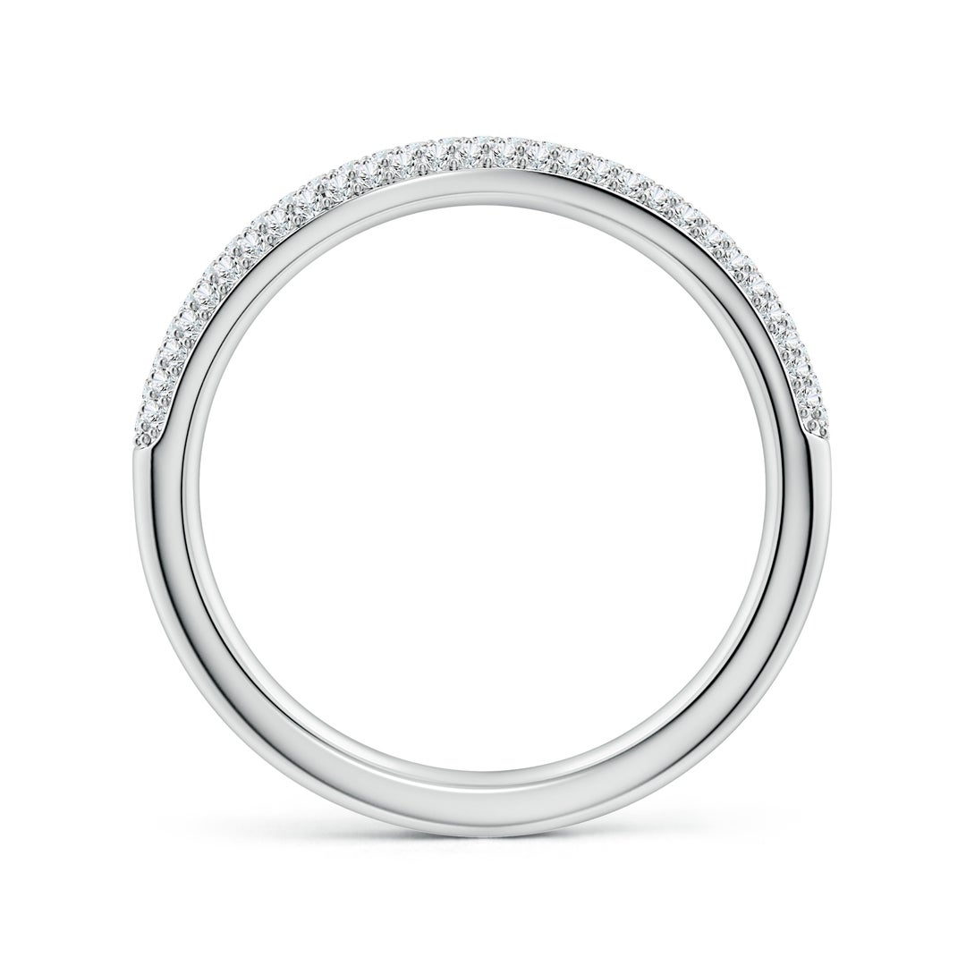 1mm FGVS Lab-Grown Diamond Curved Stackable Wedding Ring in White Gold - side 4