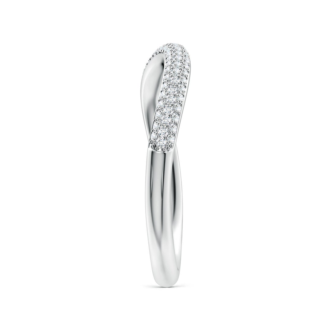 1mm FGVS Lab-Grown Diamond Curved Stackable Wedding Ring in White Gold - side 5