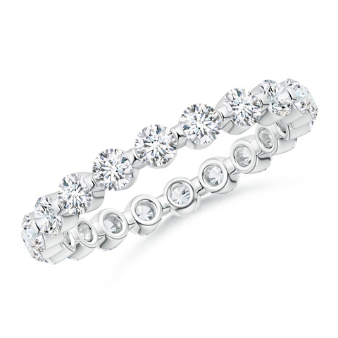 2.4mm FGVS Lab-Grown Prong-Set Diamond Eternity Stackable Ring in 50 18K White Gold