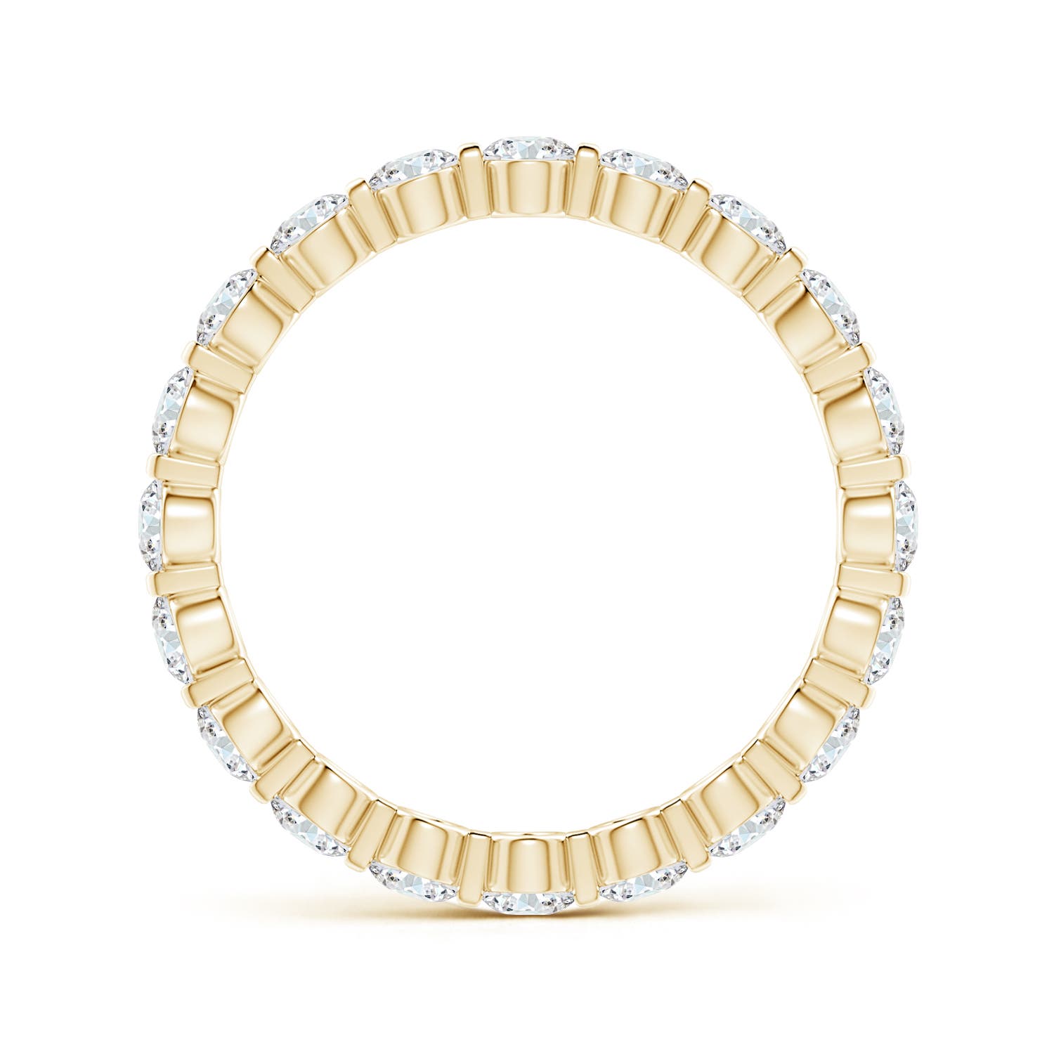 2.4mm FGVS Lab-Grown Prong-Set Diamond Eternity Stackable Ring in 50 18K Yellow Gold
